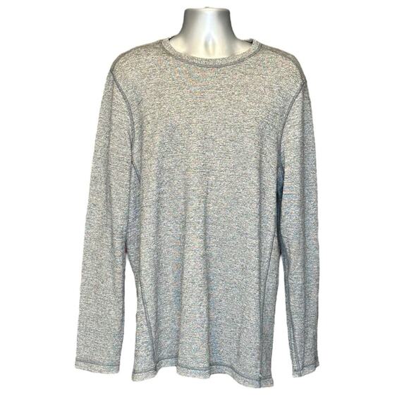 Tommy Bahama Gray and Black Reversible Long Sleeve Crew Neck Top Size LT - Picture 1 of 7